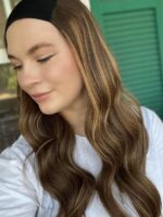 New Brown Highlights Wavy Remy Human Hair Hatfall Wig HW006 - Image 2